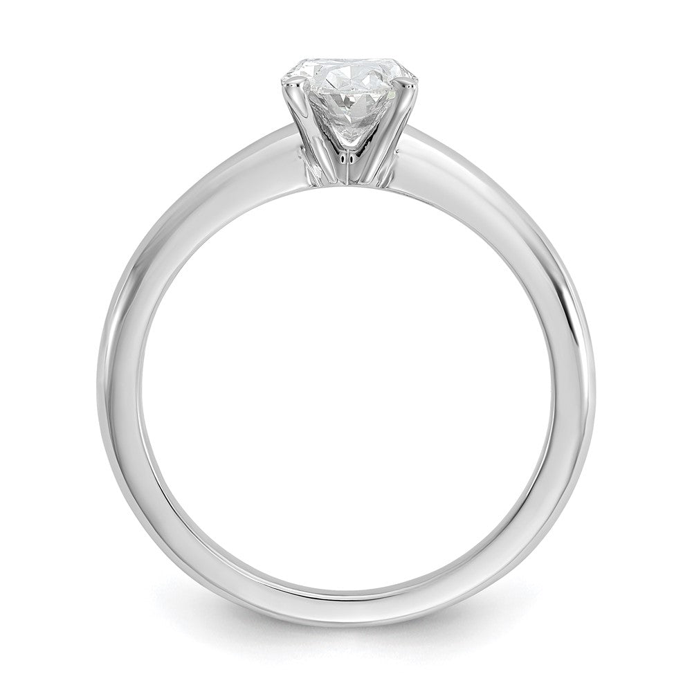 14K White Gold 1 carat Certified Lab Grown Diamond VS+ F+ Oval Complete Solitaire Engagement Ring