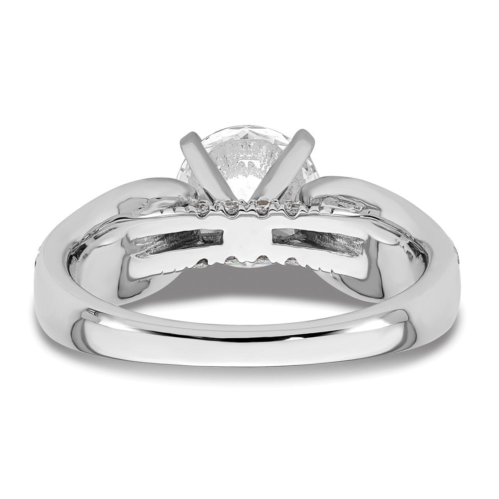 14K White Gold 2 1/8 carat Lab Grown Diamond VS/SI+ G+ Round Certified Complete Engagement Ring