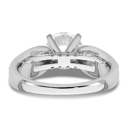 14K White Gold 2 1/8 carat Lab Grown Diamond VS/SI+ G+ Round Certified Complete Engagement Ring