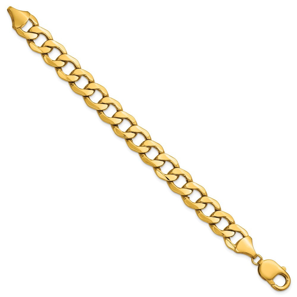 14K Yellow Gold 11.3mm Semi-Solid Curb 7 Inch Chain