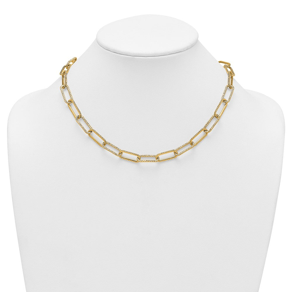 True Origin 14K Yellow Gold 8 5/8 carat Lab Grown Diamond VS+ F+ 18 in Complete Link Necklace