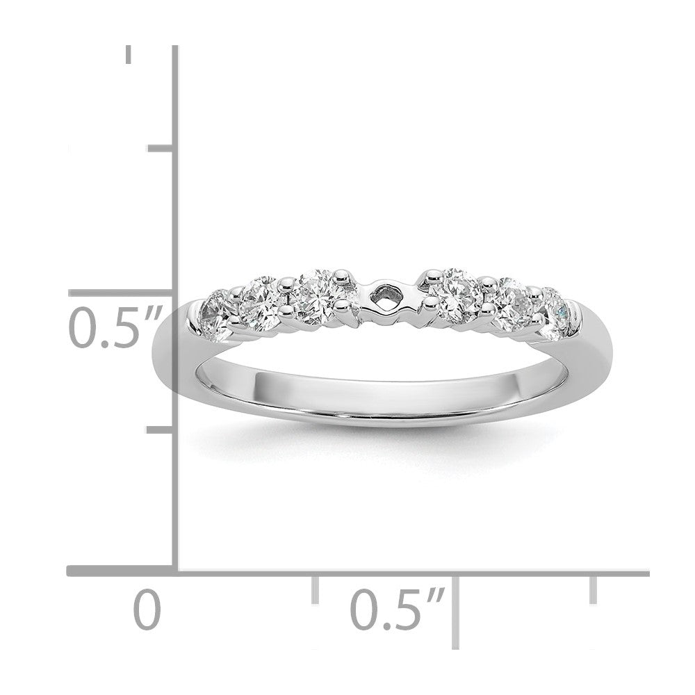 14K White Gold Peg Set 3/8 carat Diamond Semi-mount Engagement Ring