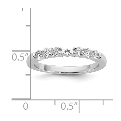 14K White Gold Peg Set 3/8 carat Diamond Semi-mount Engagement Ring