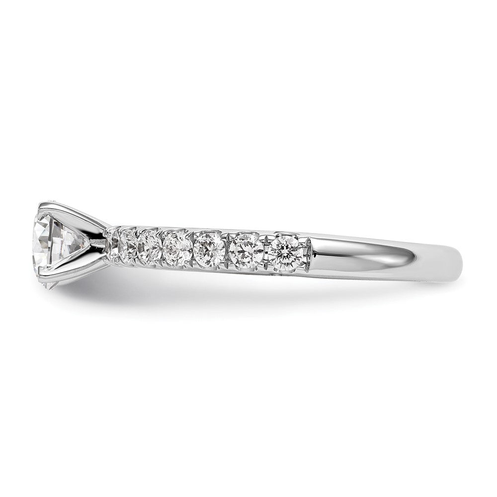 14K White Gold Peg Set 1/2 carat Diamond Semi-mount Engagement Ring