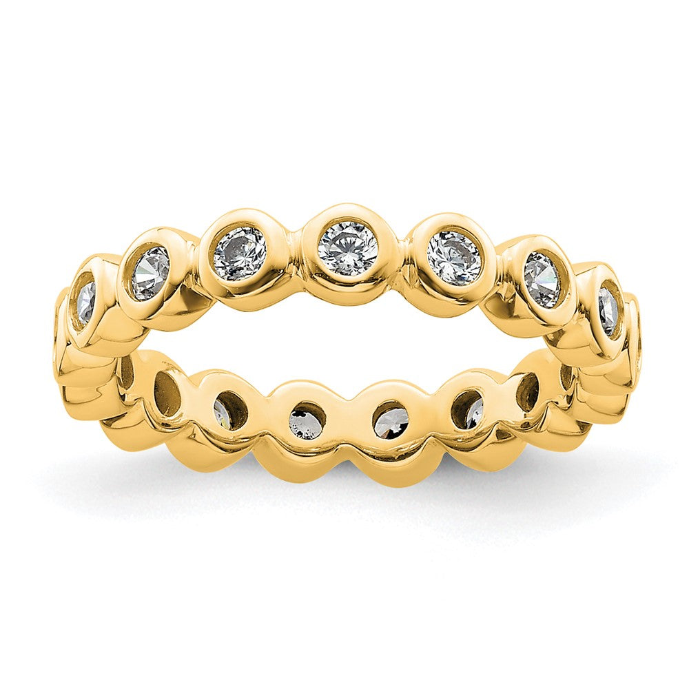 14K Yellow Gold Polished Size 4.5 Bezel-set 1/2 carat Diamond Complete Eternity Wedding Band Ring