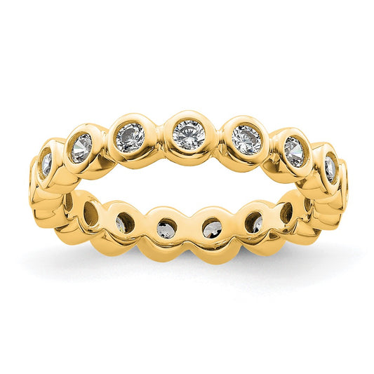 14K Yellow Gold Polished Size 4.5 Bezel-set 1/2 carat Diamond Complete Eternity Wedding Band Ring