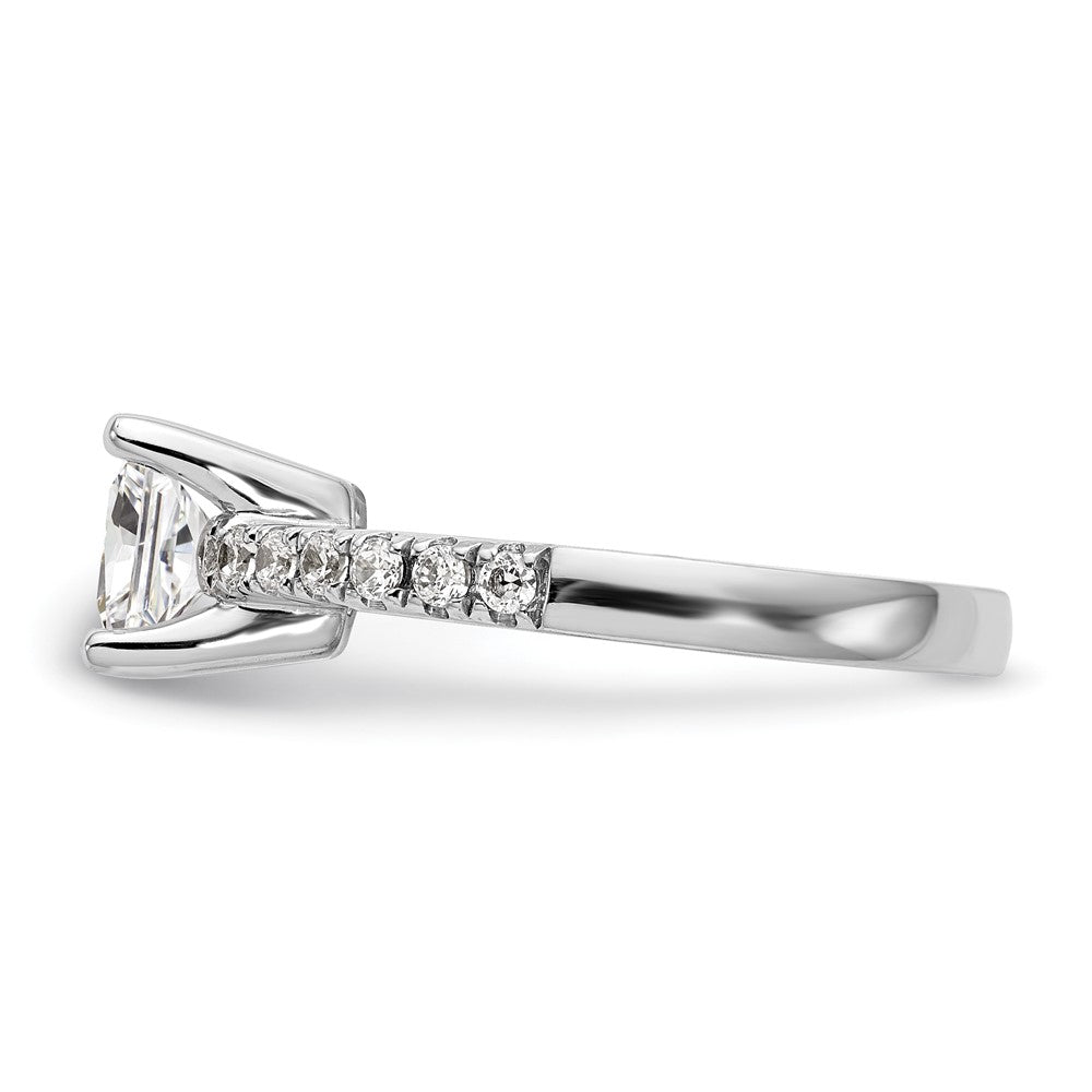 True Origin 14K White Gold 1/5 carat Lab Grown Diamond VS+ F+ Semi-Mount Princess Engagement Ring