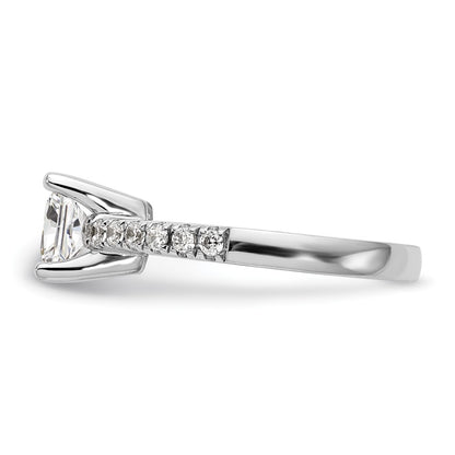 True Origin 14K White Gold 1/5 carat Lab Grown Diamond VS+ F+ Semi-Mount Princess Engagement Ring