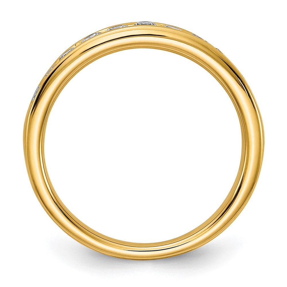 14K Yellow Gold 1/2 carat Lab Grown Diamond VS+ F+ Complete Channel Set Wedding Band Ring