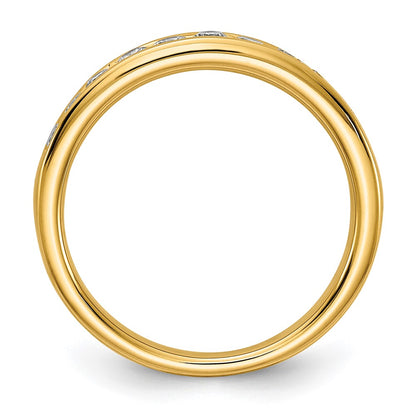 14K Yellow Gold 1/2 carat Lab Grown Diamond VS+ F+ Complete Channel Set Wedding Band Ring