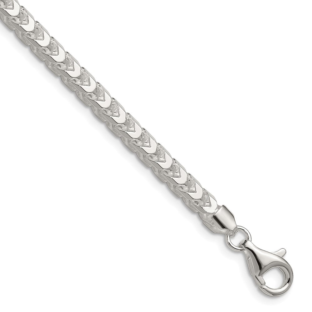 Sterling Silver 4.7mm D/C Square Franco 30 Inch Chain