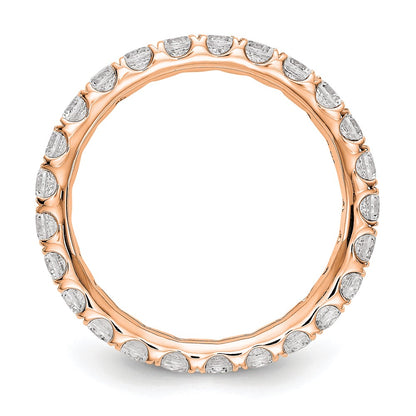 True Origin 14K Rose Gold 1 1/2 carat Lab Grown Diamond VS+ F+ Size 9 Complete Eternity Wedding Band Ring