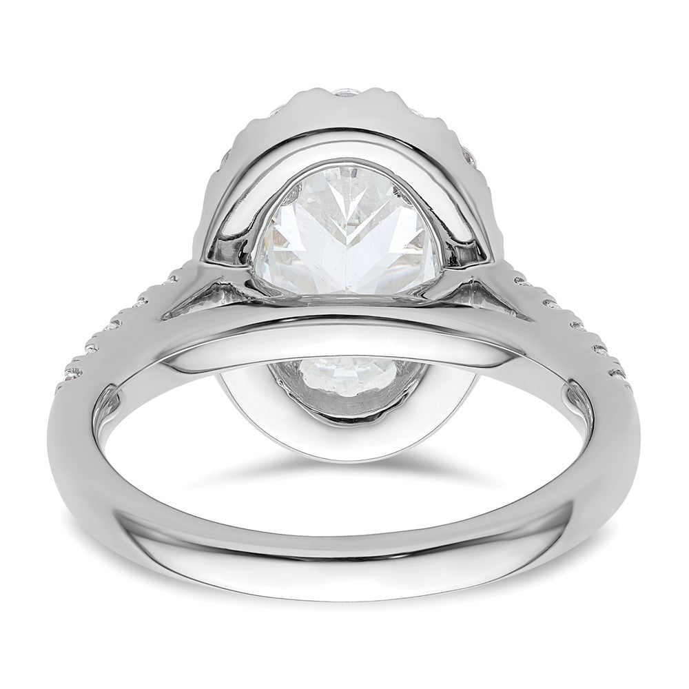 14K White Gold Halo Plus (Holds 2 carat (10.2x7.0mm) Oval Center) 7/8 carat Diamond Semi-Mount Engagement Ring