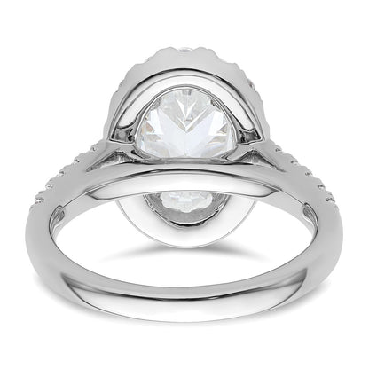 14K White Gold Halo Plus (Holds 2 carat (10.2x7.0mm) Oval Center) 7/8 carat Diamond Semi-Mount Engagement Ring