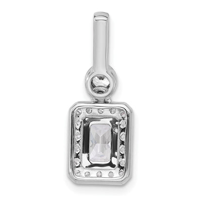 14K White Gold 2 carat Lab Grown Diamond VS/SI+ G+ Radiant Complete Halo Pendant