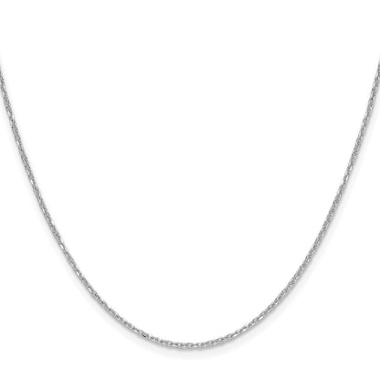 14K White Gold 1.4mm D/C Forzantine Cable 22 Inch Chain