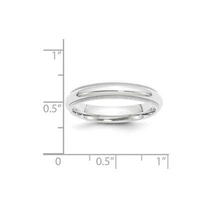 Platinum 4mm Polished Milgrain Comfort-Fit Wedding Band Ring