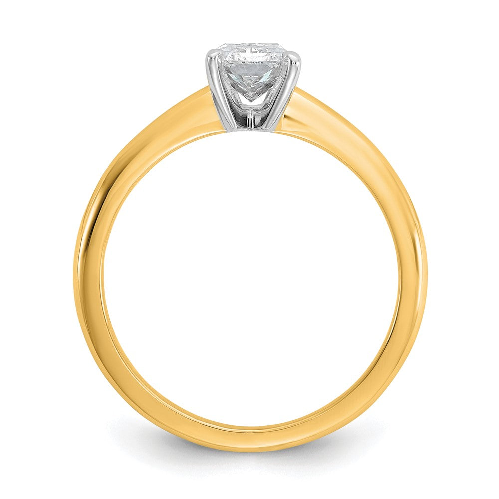 14K Two-Tone Gold Two-tone 1 carat Certified Lab Grown Diamond VS+ F+ Radiant Solitaire Complete Engagement Ring