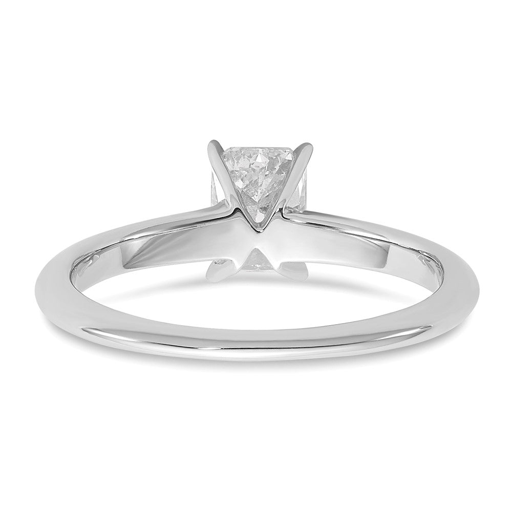 14K White Gold 3/4 carat Lab Grown Diamond VS+ F+ Radiant Solitaire Complete Engagement Ring
