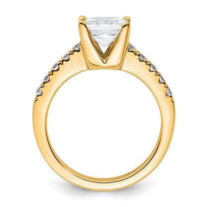 True Origin 14K Yellow Gold 3/8 carat Lab Grown Diamond VS+ F+ Semi-Mount Princess Engagement Ring