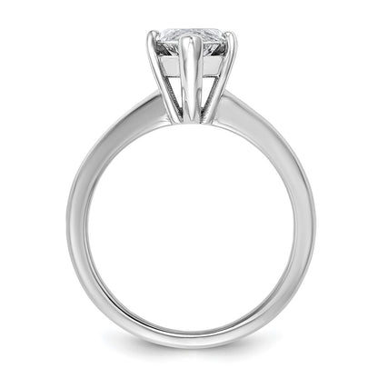 14K White Gold 2 1/2 carat Lab Grown Diamond VS+ F+ Marquise Solitaire Complete Engagement Ring
