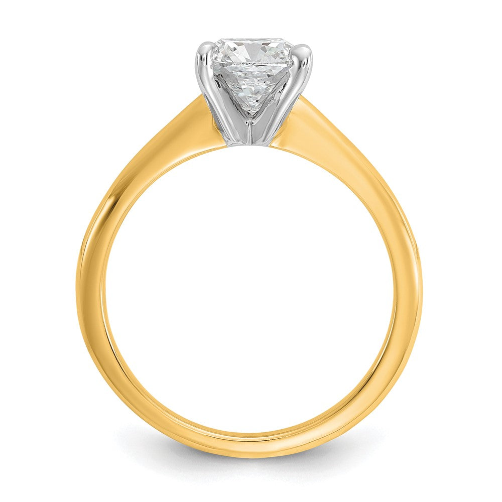 14K Two-Tone Gold Two-tone 1 1/2 carat Lab Grown Diamond VS+ F+ Cushion Complete Solitaire Engagement Ring