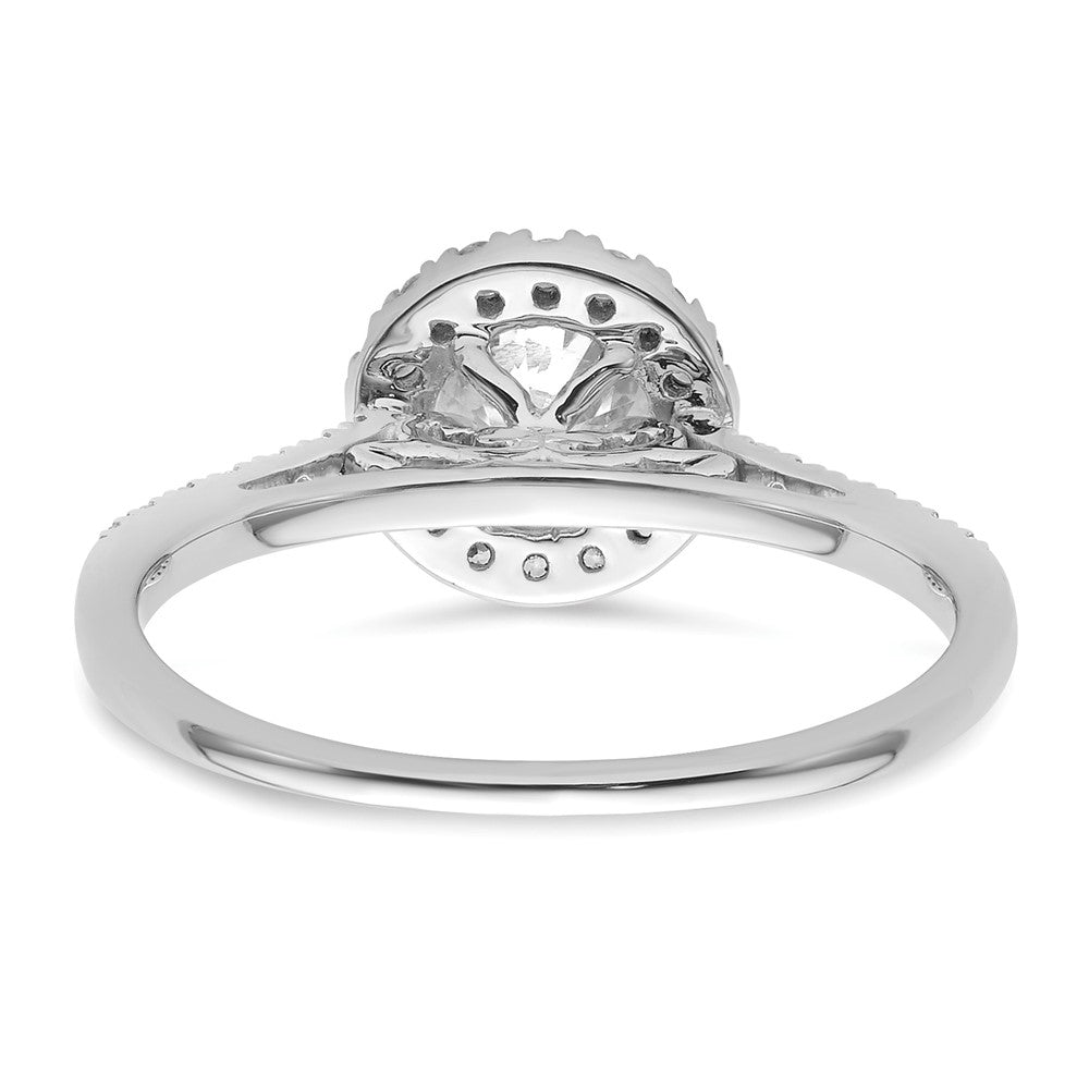 14K White Gold Halo (Holds 3/4 carat (5.8mm) Round Center) 1/4 carat Diamond Semi-mount Engagement Ring