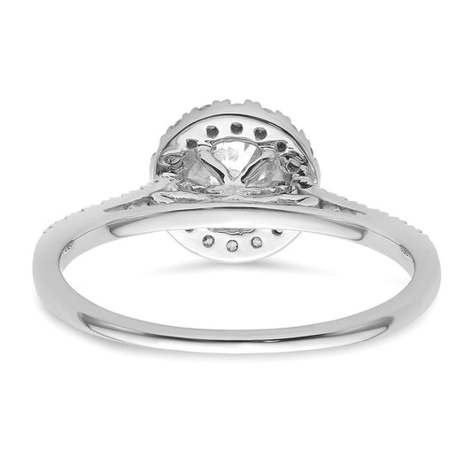 14K White Gold Halo (Holds 3/4 carat (5.8mm) Round Center) 1/4 carat Diamond Semi-mount Engagement Ring