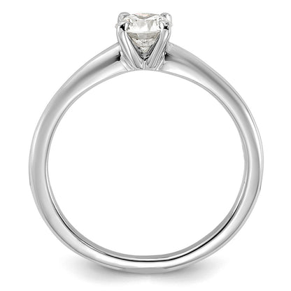 14K White Gold 1/2 carat Lab Grown Diamond VS+ F+ Round Complete Solitaire Engagement Ring