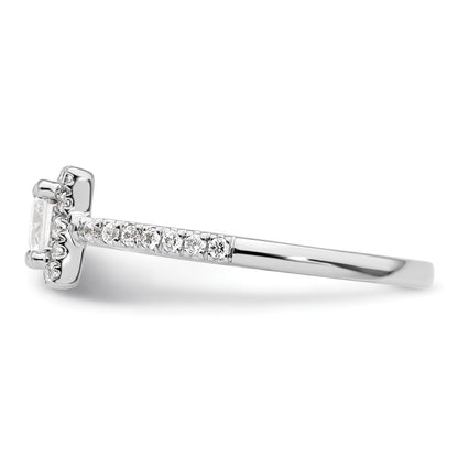 14K White Gold Halo Plus (Holds 1/2 carat (4.5mm) Princess Center) 1/3 carat Diamond Semi-Mount Engagement Ring