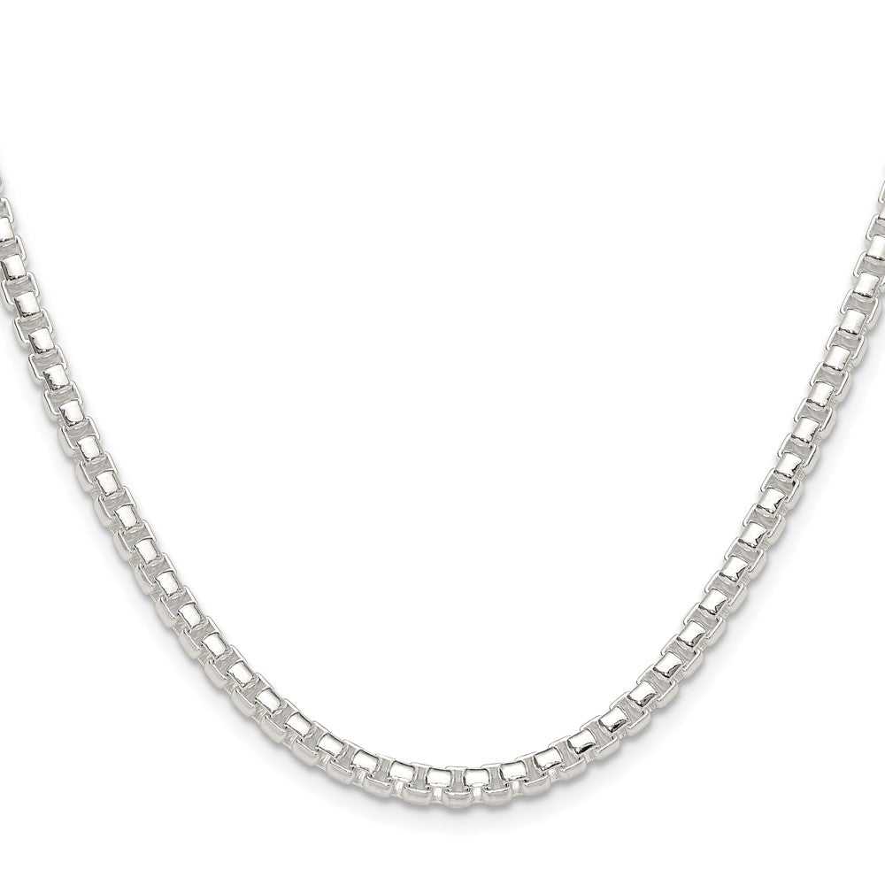 Sterling Silver Polished 4mm Round Box 30 Inch Chain