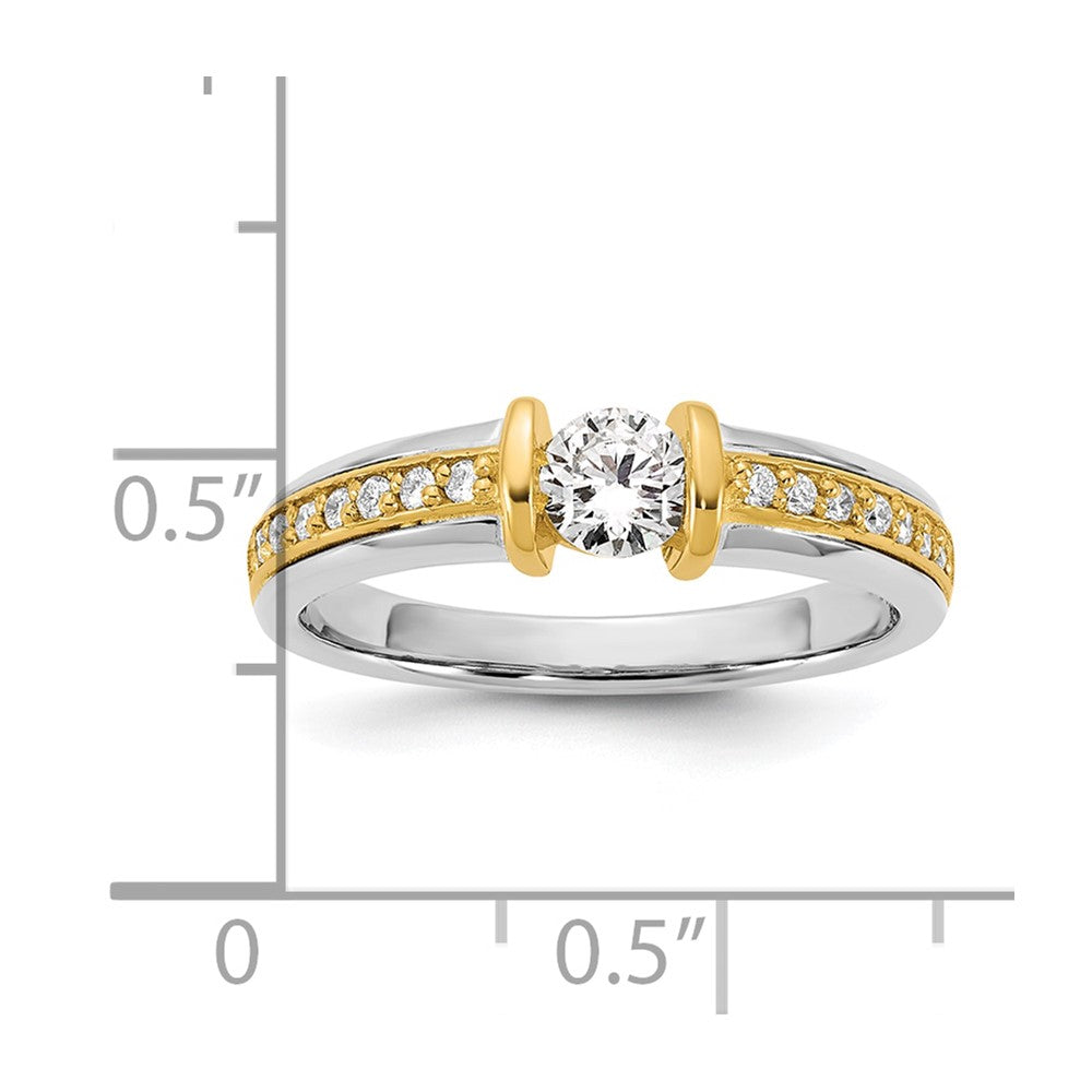14K Two-Tone Gold .5ct Ladies Diamond Wedding Band Ring