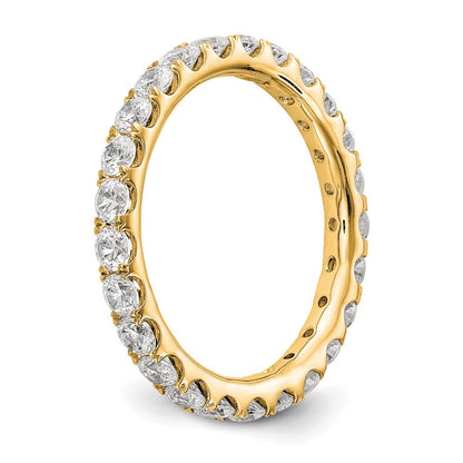 True Origin 14K Yellow Gold 1 1/2 carat Lab Grown Diamond VS+ F+ Size 4.5 Complete Eternity Wedding Band Ring