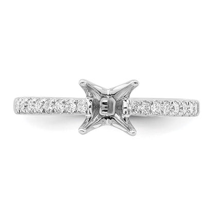 True Origin 14K White Gold 1/6 carat Lab Grown Diamond VS+ F+ Semi-Mount Princess Engagement Ring