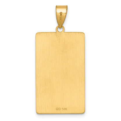 14K Yellow Gold Wheel of Fortune Tarot Card Pendant
