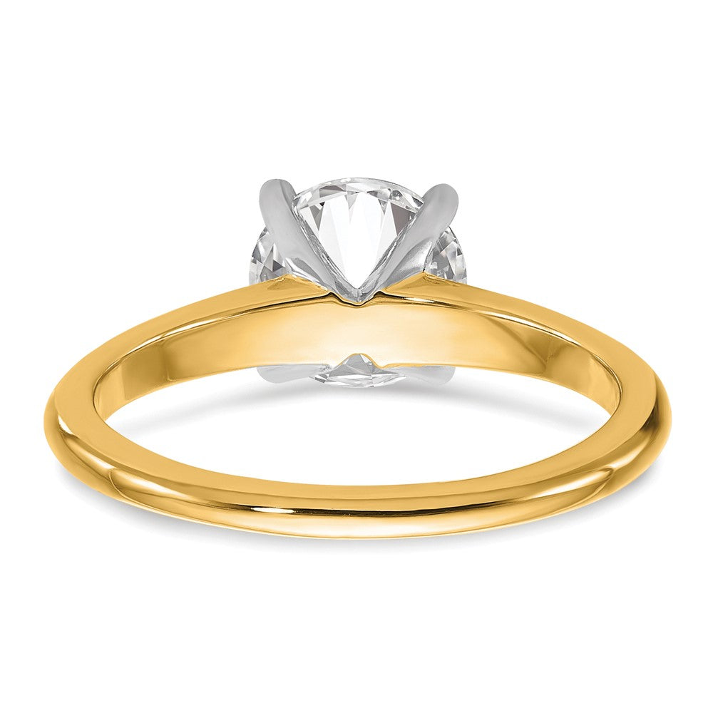 14K Two-Tone Gold 1 1/2 carat Lab Grown Diamond VS+ F+ Round Complete Solitaire Engagement Ring