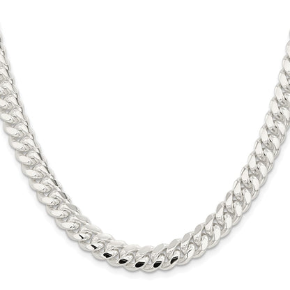 Sterling Silver Rhodium-plated 9mm Polished Domed Curb 22 Inch Chain