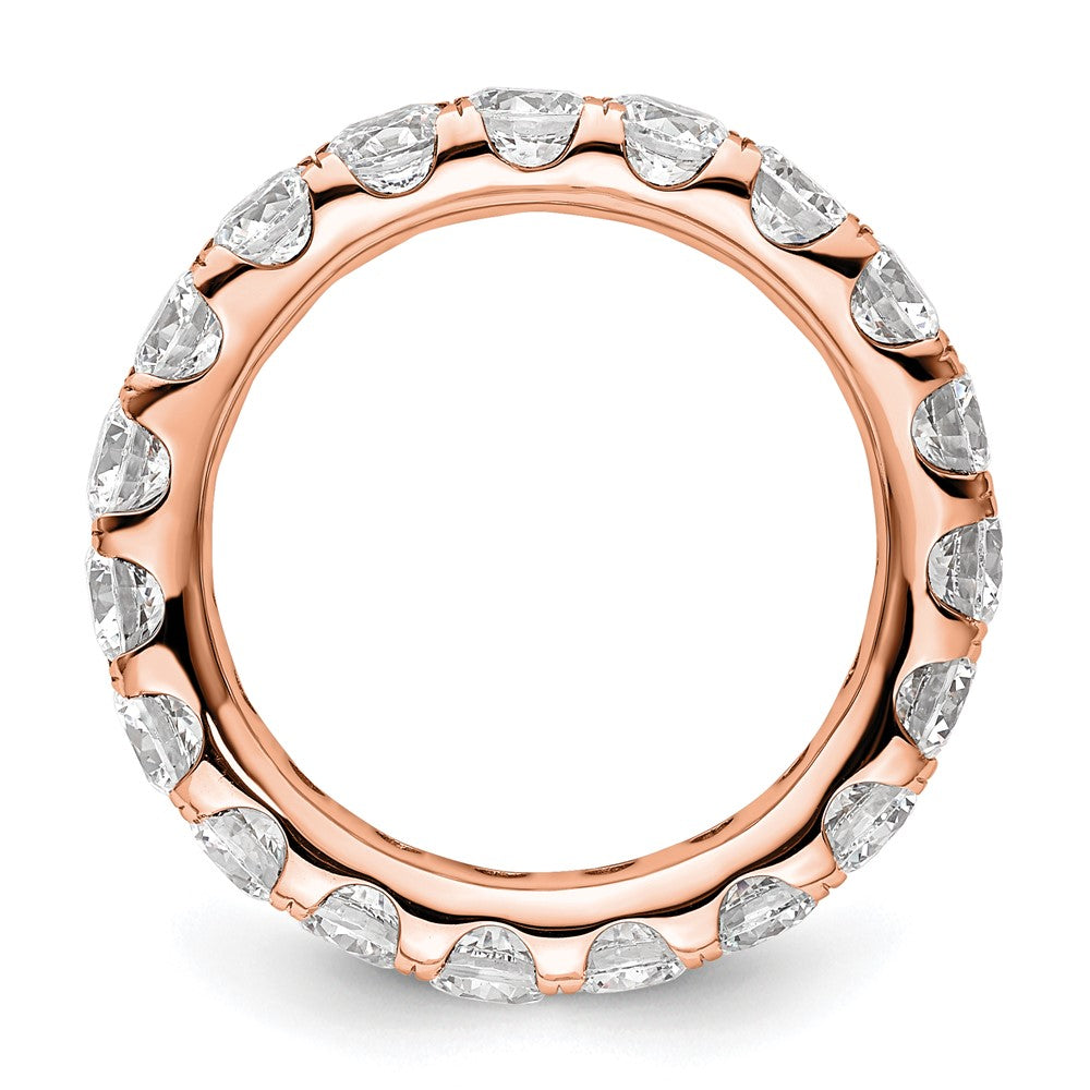 14K Rose Gold Polished Size 6 U-Shared Prong 3 carat Diamond Complete Eternity Wedding Band Ring