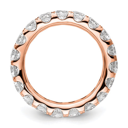 14K Rose Gold Polished Size 6 U-Shared Prong 3 carat Diamond Complete Eternity Wedding Band Ring