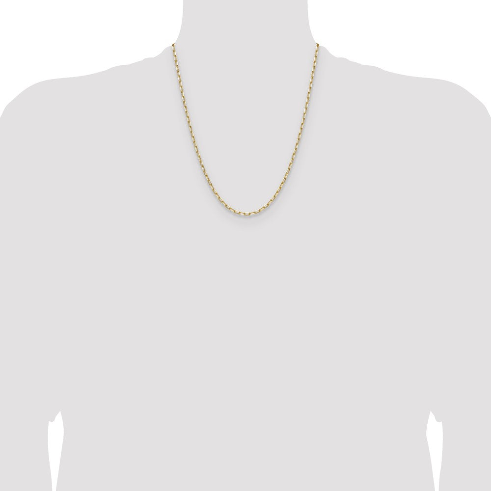 14K Yellow Gold 3.0mm Solid Beveled Paperclip 22 Inch Chain