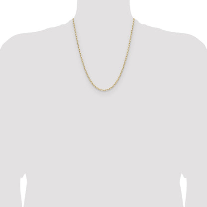 14K Yellow Gold 3.0mm Solid Beveled Paperclip 22 Inch Chain