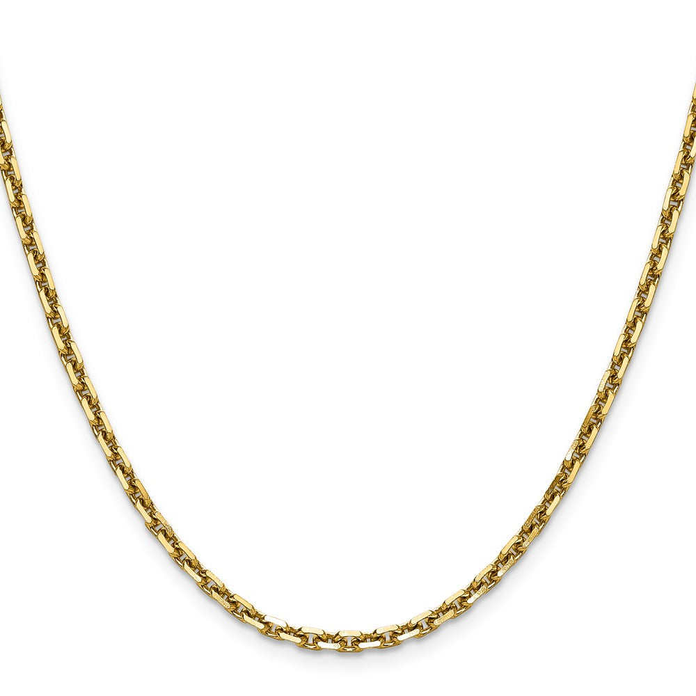 14K Yellow Gold 3.25mm D/C French Link 22 Inch Chain