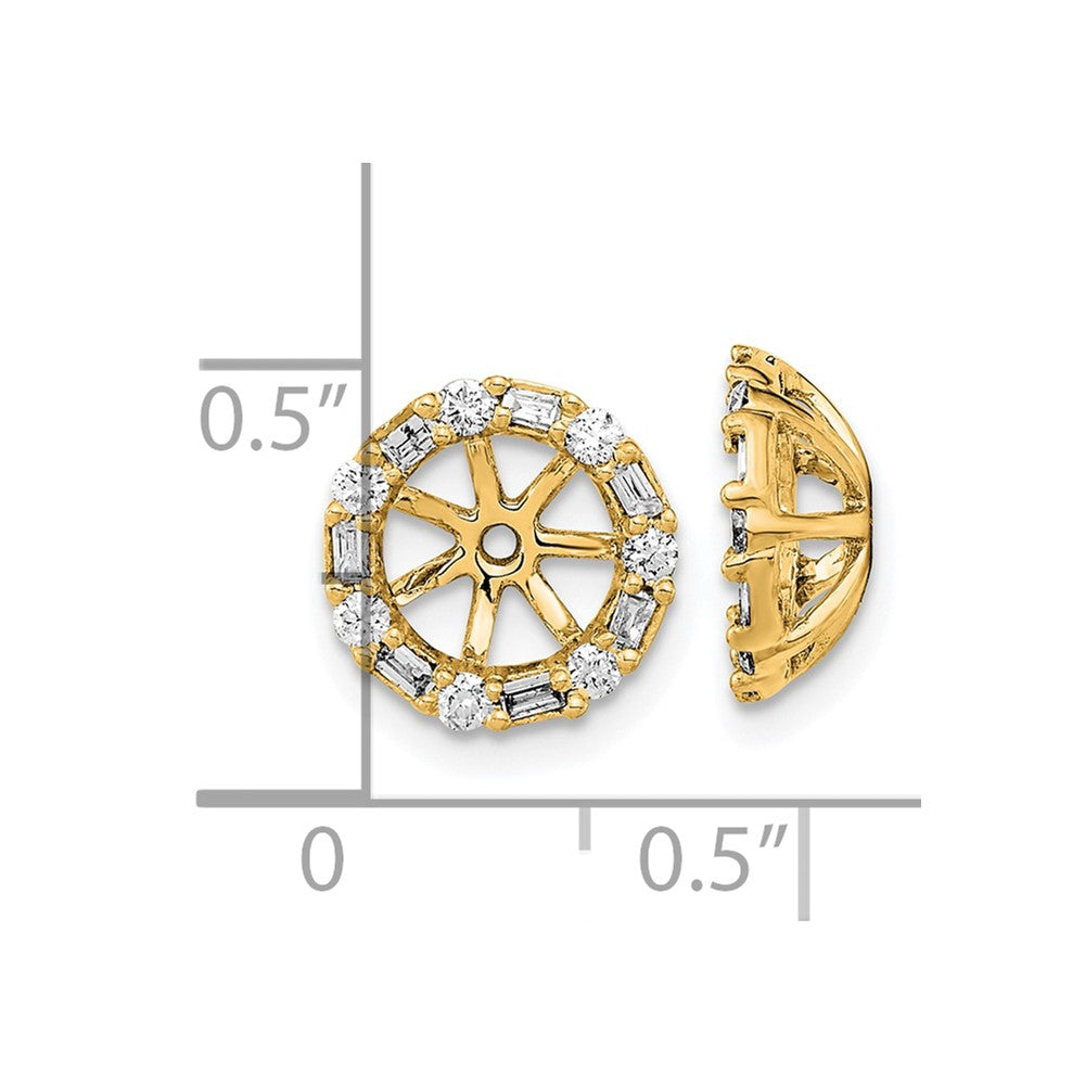 14K Yellow Gold 1/3 carat Diamond Circle Earring Jackets