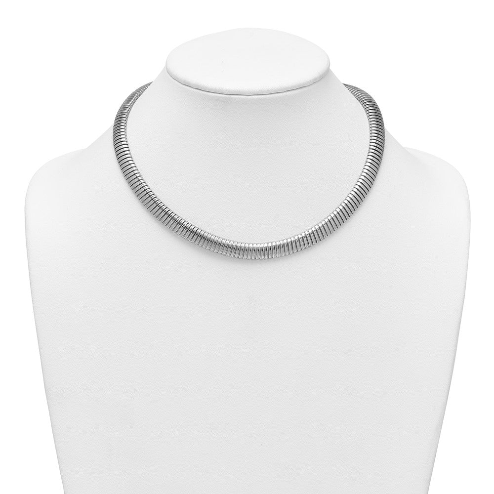 Sterling Silver Rhodium-plated Polished 9mm Cubetto 17.5 Inch Necklace