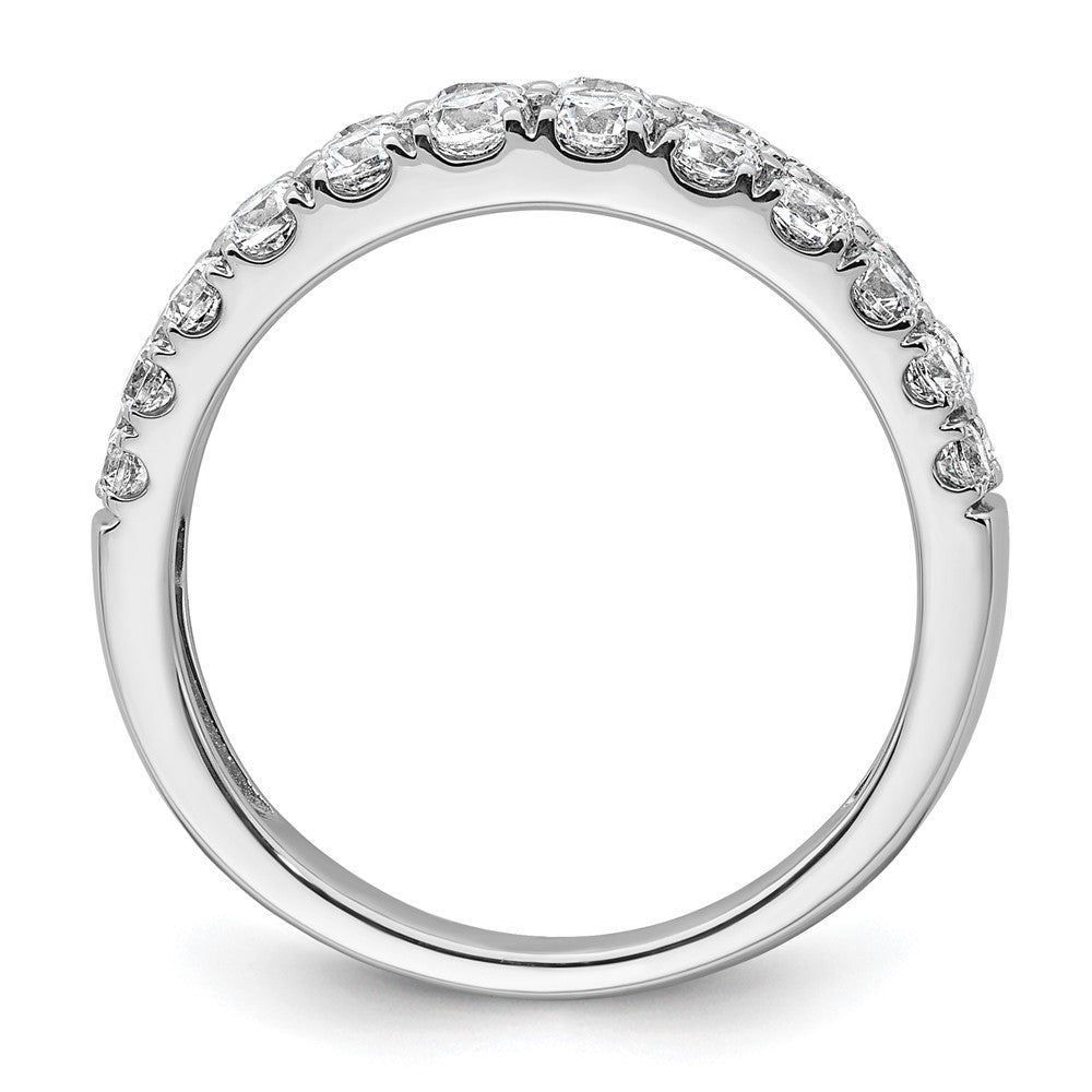 True Origin 14K White Gold 1 1/4 carat Lab Grown Diamond VS+ F+ Double Row Complete Wedding Band Ring