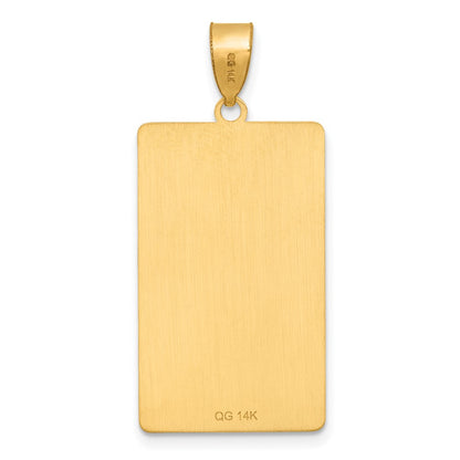 14K Yellow Gold The Moon Tarot Card Pendant