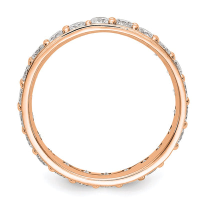 14K Rose Gold Polished Vintage 2ct Diamond Eternity Wedding Band Ring