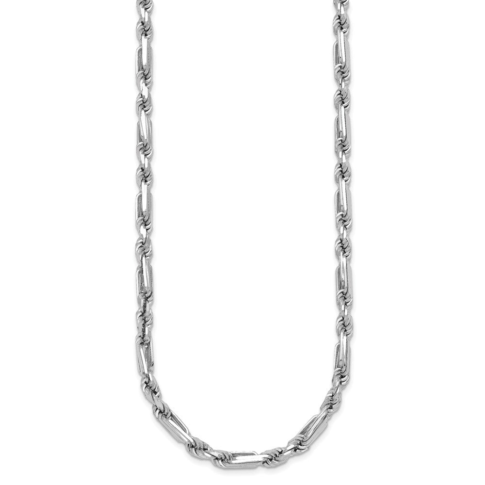 Sterling Silver Rhodium-plated Polished 4.75mm Figaro Rope Chain 19.75 Inch Necklace
