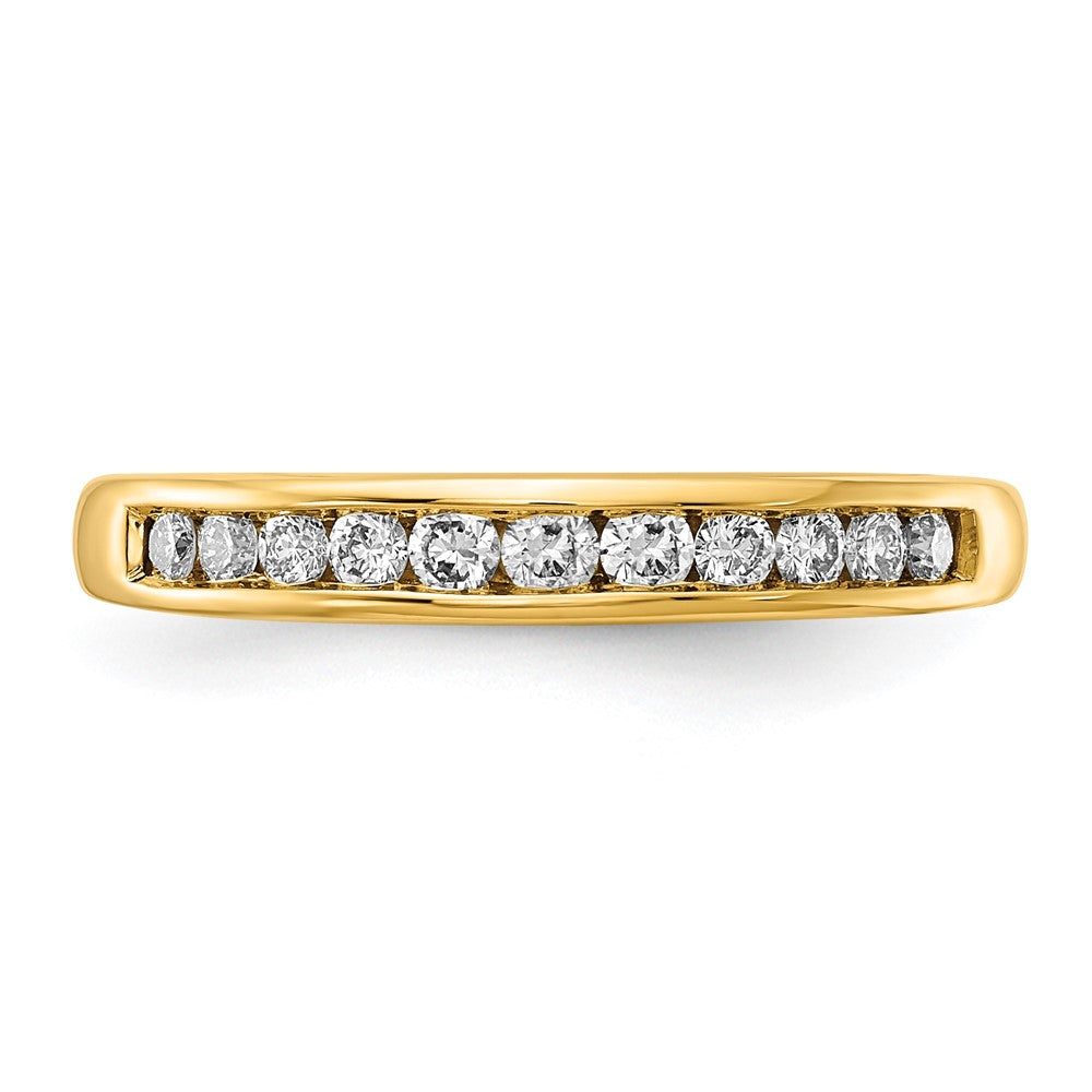 14K Yellow Gold 1/3 carat Lab Grown Diamond VS+ F+ Complete Channel Set Wedding Band Ring