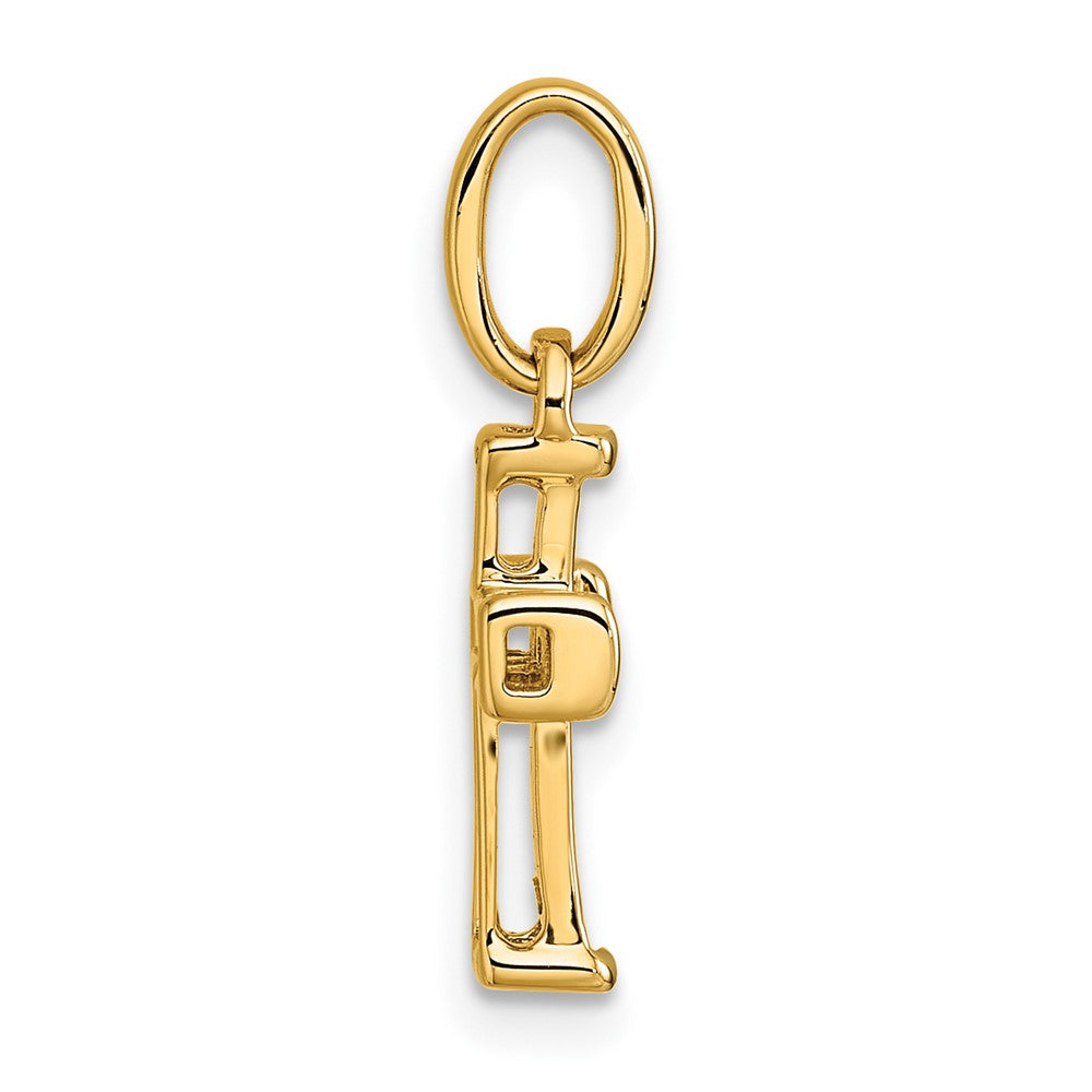 14K Yellow Gold Small 1/10 carat Diamond Latin Cross Pendant